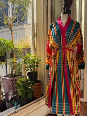 Kimono raye fuchsia